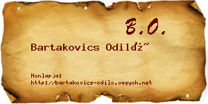 Bartakovics Odiló névjegykártya